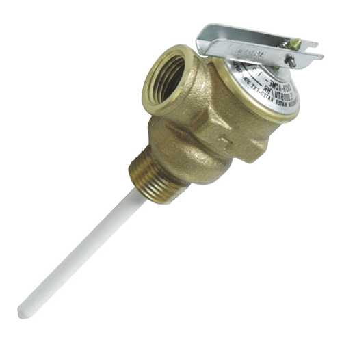 Camco 10471 T&P Valve 3/4" - w/4" Probe Coated 150psi Bilingual(BULK)