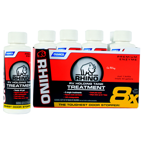 Camco 41511 RhinoFLEX Toilet Chemical - Singles, 8-4 oz. Bottles