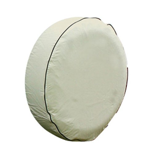 Camco 45353 Spare Tire Cover - E_29-3/4" Dia Vinyl Colonial White Bilingual