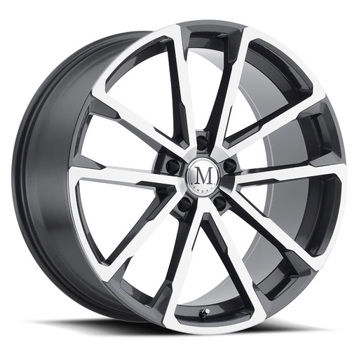 MANDRUS WOLF 24X10 5-112 44P C66.6 GLOSS GUNMETAL W/MIRROR CUT FACE