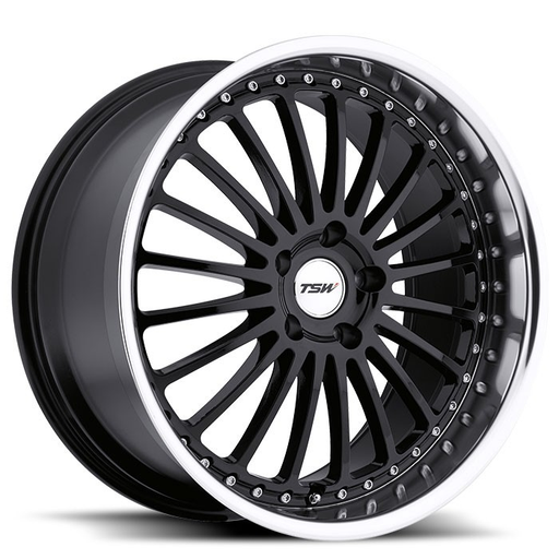 TSW 2010SIL425112B72 - Silverstone 20x10 5x112 ET42 CB72.6 Gloss Black with Mirror Cut Lip