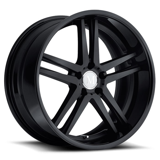 SIMPLEX 18X9.5 5-112 52P C66.6 MATTE BLACK - BLACK LIP