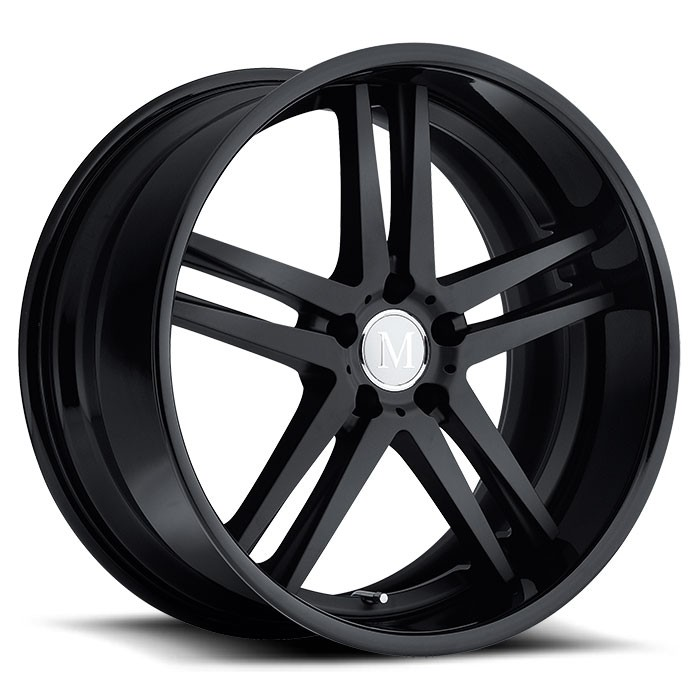 SIMPLEX 19X9.5 5-112 39P C66.6 MATTE BLACK - BLACK LIP