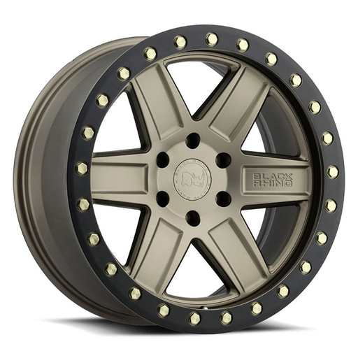 Black Rhino Attica 17x9 5x127 ET-18 CB71.5 Matte Bronze with Black Lip Edge and Brass Bolts