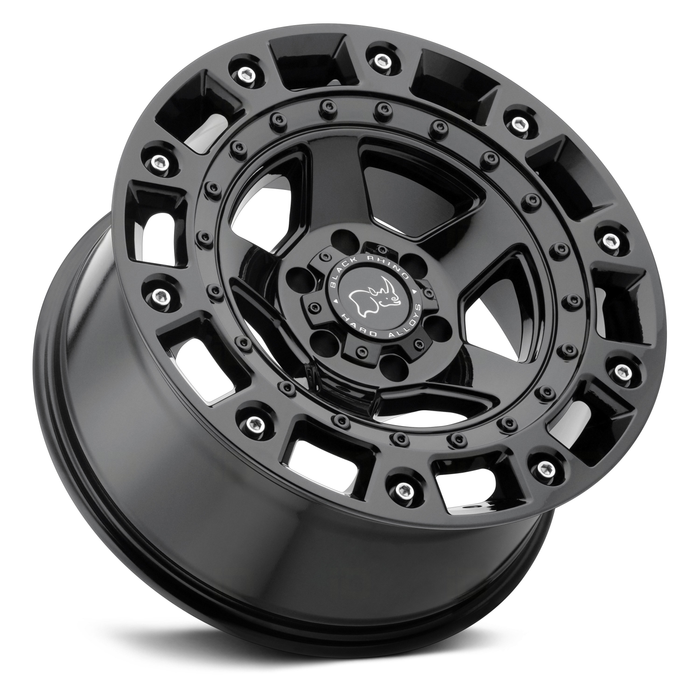 Black Rhino Cinco 18x9.5 6x139.7 ET12 CB112 Gloss Black with Stainless Bolts