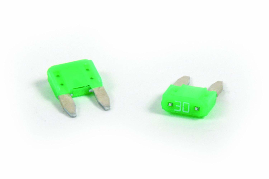 Camco 65153 - Green 30 AMP Mini-Blade Fuse - Pack of 2