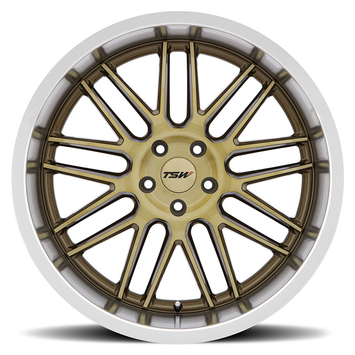 TSW 2085AVA505114Z76 - Avalon 20x8.5 5x114.3 ET40 CB76.1 Bronze avec façade brossée et contour machiné