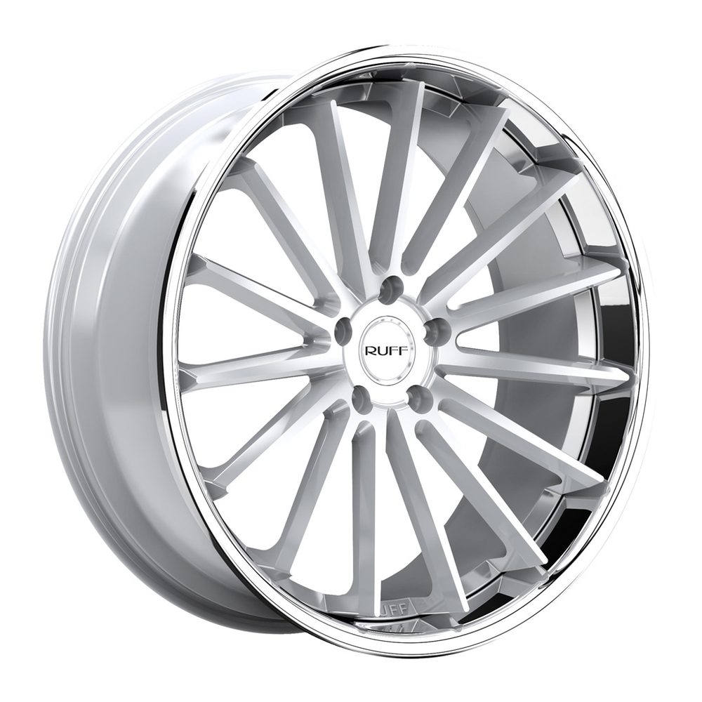 Ruff R3 22x10.5 5x112 ET42 CB66.56 Gloss Silver with Stainless Steel Lip