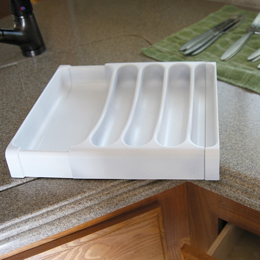 Camco 43503 Adjustable Cutlery Tray  - White