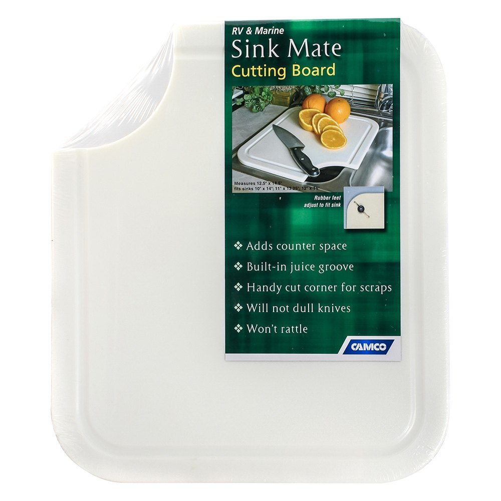 Camco 43857 Sink Mate Cutting Board  - White 12-1/2" x 14-1/2"