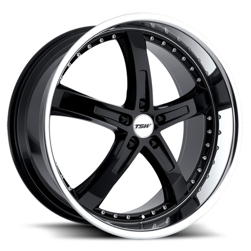 TSW 2085JAR205112B72 - Jarama 20x8.5 5x112 ET20 CB72.6 Gloss Black with Mirror Cut Lip