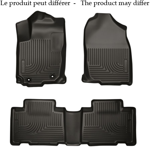 Husky Liners 99712 - WeatherBeater 1st & 2nd Row Footwell Coverage Gray Floor Liner Set Ford  F-250/350/450 CrewCab 12-16