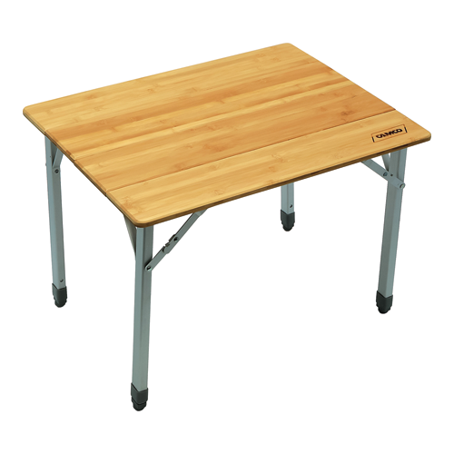 Camco 51895 Bamboo Folding Table  - w/Al Legs,Adj,Cmpct(25.5x19.75x18-25.5)