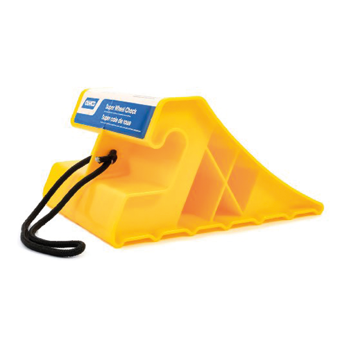 Camco 44475 Super Wheel Chock with Rope  - Yellow  Bilingual