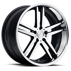 SIMPLEX 18X9.5 5-112 39P C66.6 GUNMETAL MCH - CHROME SS LIP