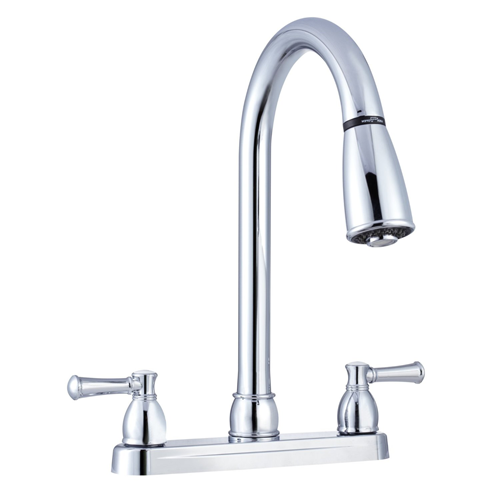 Dura Non-Metallic Dual Lever Pull-Down RV Kitchen Faucet - Chrome Polished