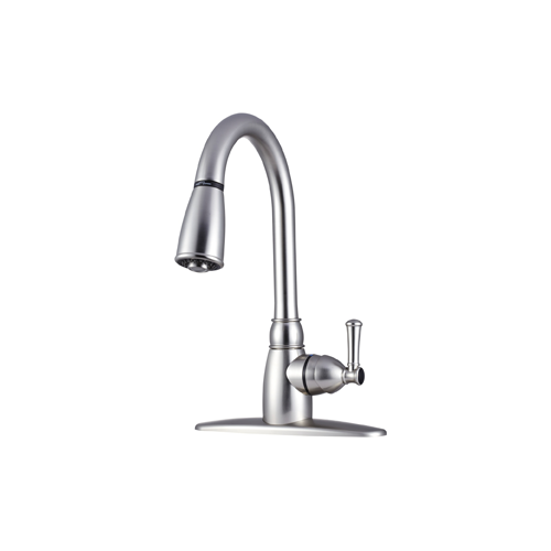 Dura Non-Metallic Pull-Down RV Kitchen Faucet - Brushed Satin Nickel