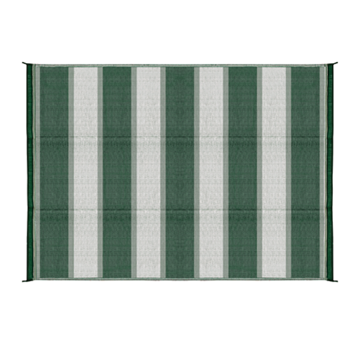 Camco 42870 Outdoor Mat  6' x 9'  - Stripe, Green/White  Bilingual