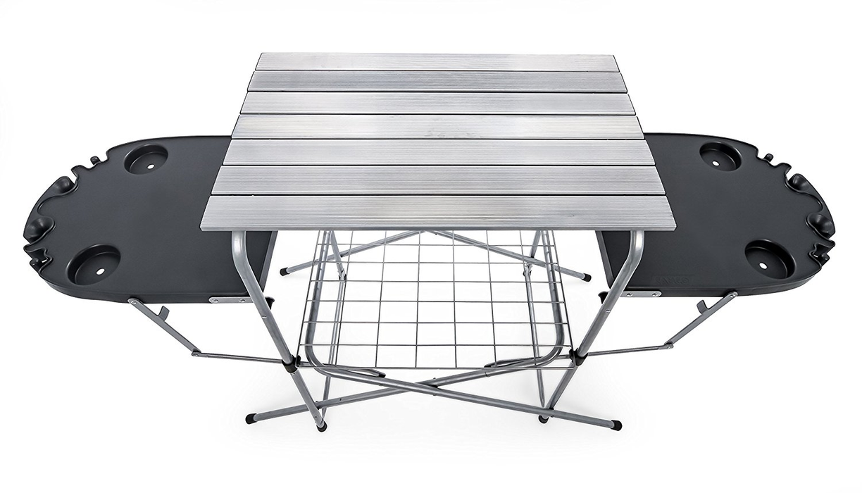 Camco 57295 Deluxe Grilling Table w/Plastic Side Tables