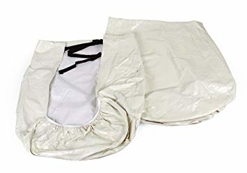 Camco 45333 Wheel & Tire Protector Covers - 30-32", Colonial White  Vinyl, Set/2  Bilingual