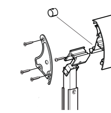 Carefree R040981-231 - Carefree Lead Rail End Plate, Left Hand, Satin, for Roof Mounted Lateral Arm Awning