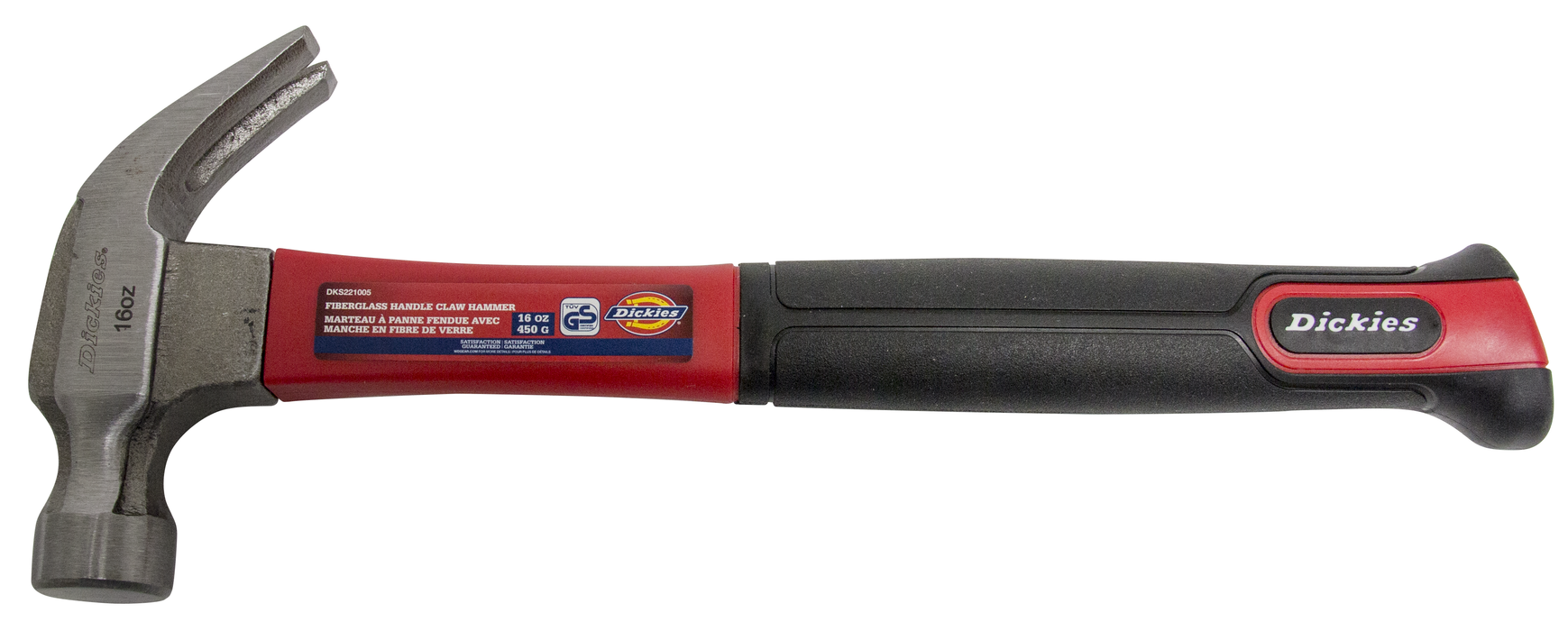 DICKIES 16 OZ FIBERGLASS HANDLE CLAW HAMMER