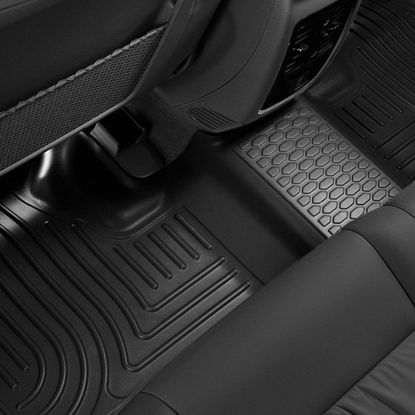 Husky Liners 14201 - WeatherBeater 2nd Row Black Floor Liners Chevy Silverado/Sierra CrewCab 2019