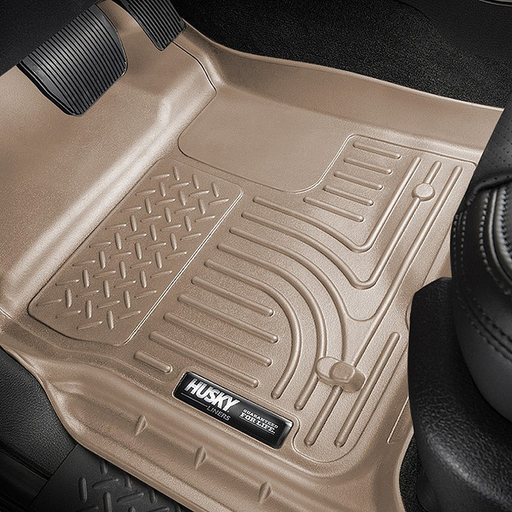 Husky Liners 18033 - WeatherBeater 1st Row Tan Floor Liners Ram 1500 QuadCab 02-18