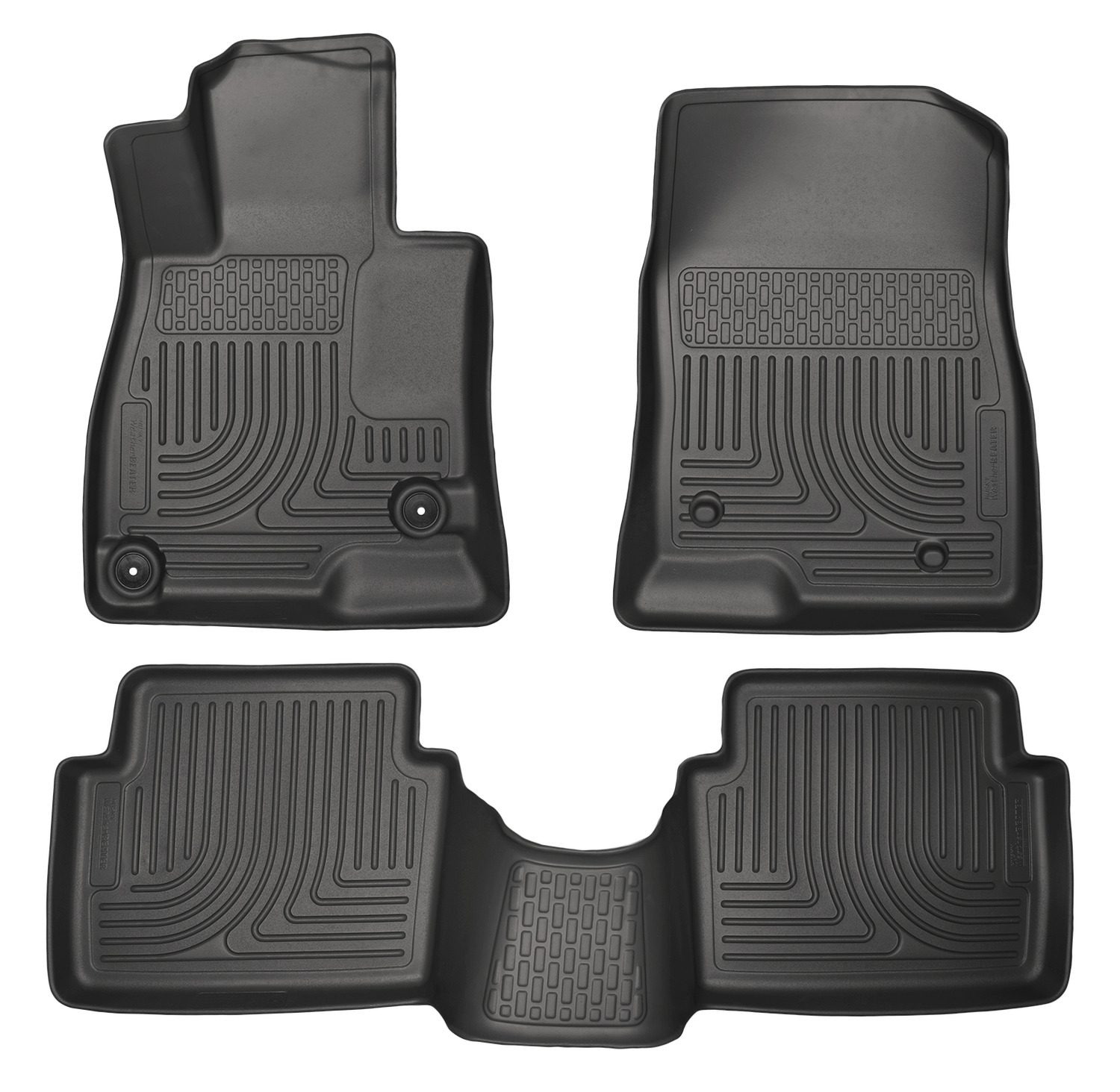 Husky Liners 98651 - WeatherBeater 1st & 2nd Row Black Floor Liner Set Mazda 3 14-18