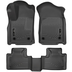 Husky Liners 99151 - WeatherBeater 1st & 2nd Row Footwell Coverage Black Floor Liner Set Jeep Grand Cherokee 16-19