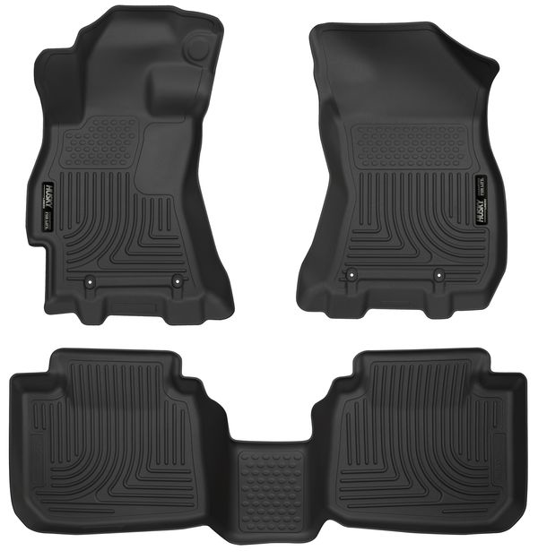 Husky Liners 99671 - WeatherBeater 1st & 2nd Row Black Floor Liner Set Subaru Outback 15-19