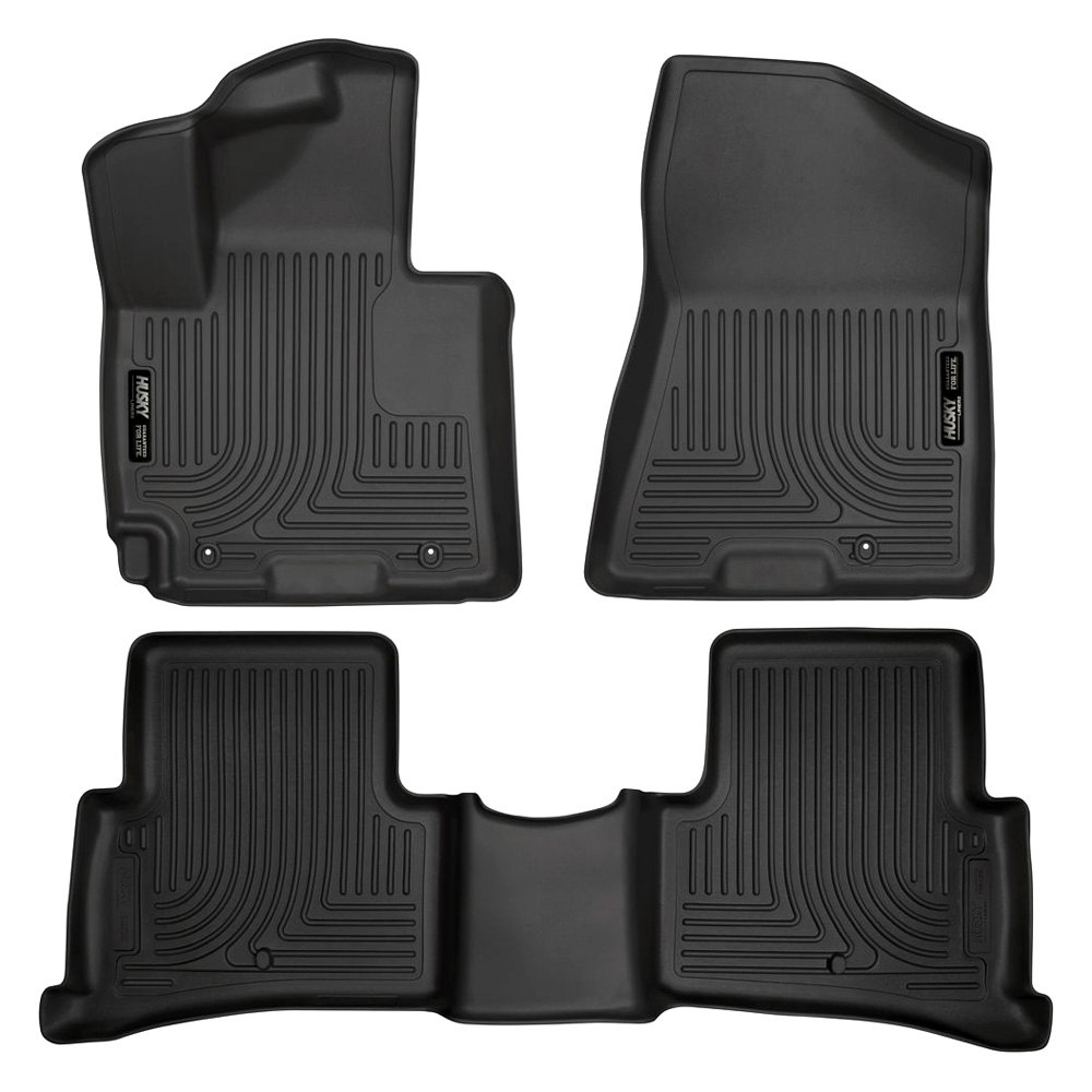 Husky Liners 99681 - WeatherBeater 1st & 2nd Row Footwell Coverage Black Floor Liner Set Hyundai Tucson 16-19