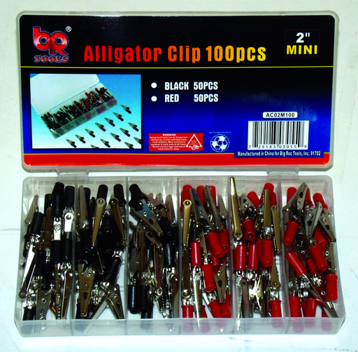 ALLIGATOR CLIP MINI-2" BLACK/R