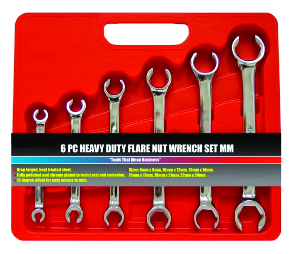 FLARE NUT WRENCH 6PC 6 ' 24MM