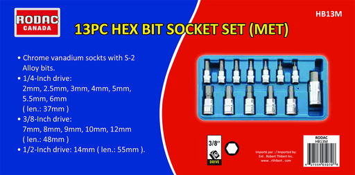 KIT SOCKET BIT 13PC MET