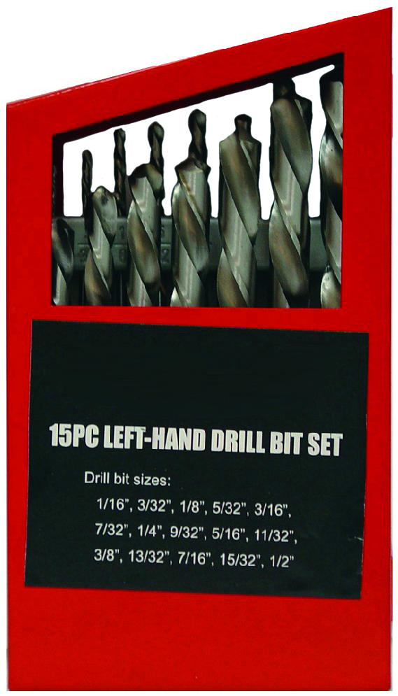 15PC DRILL BIT SET LEFT HAND