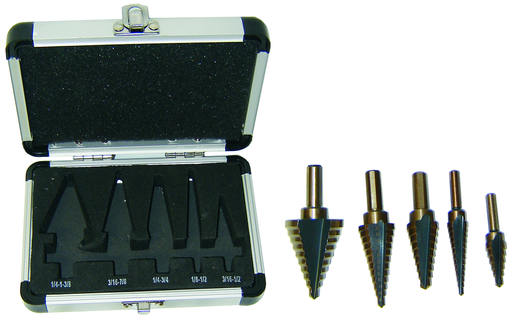 5PCS STEP DRILL BIT SET SAE