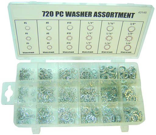 Rodac FD6025 - Lock Washer Assortment, 720 pieces