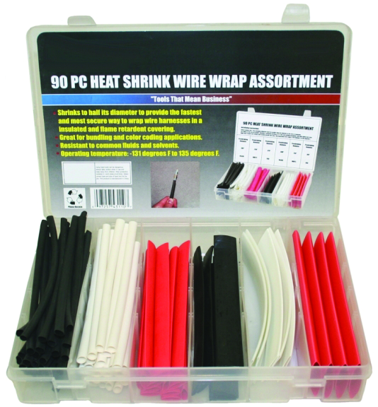 90 PCS HEAT SHRINK WIRE WRAP A