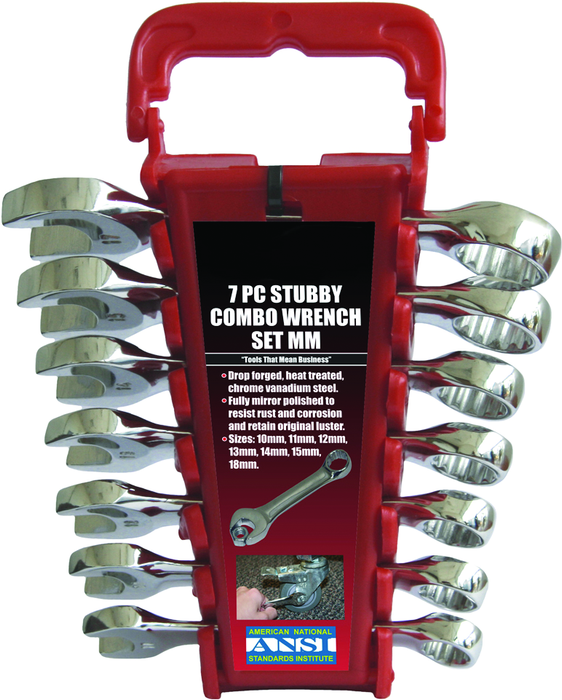 Rodac 89098 - Stubby Wrench Metric Set 7 pcs