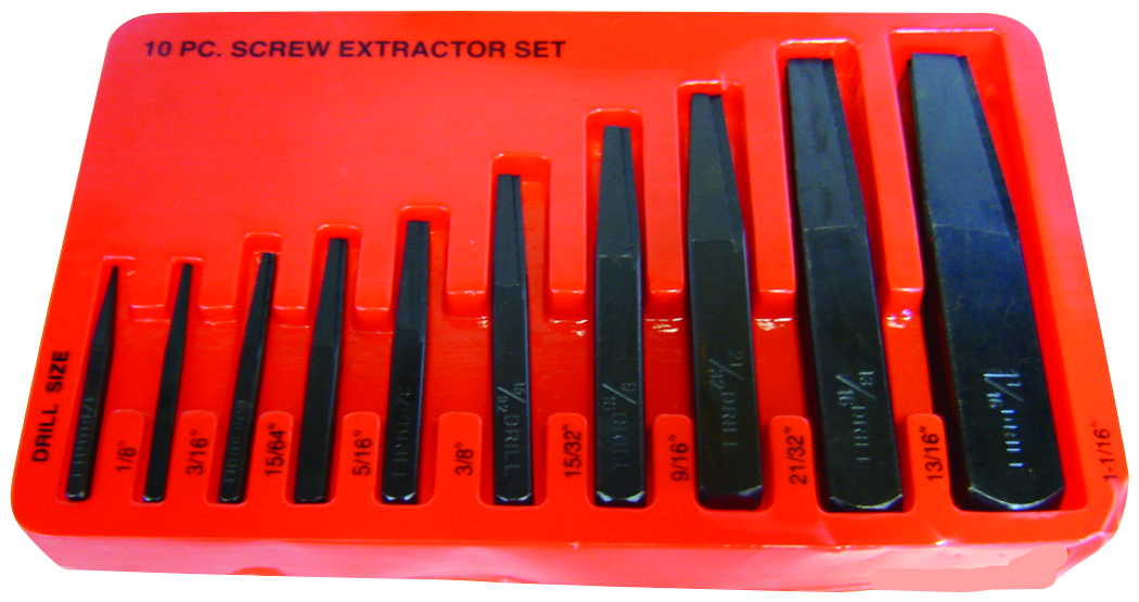 10PC SQUARE SCREW EXTRACTOR