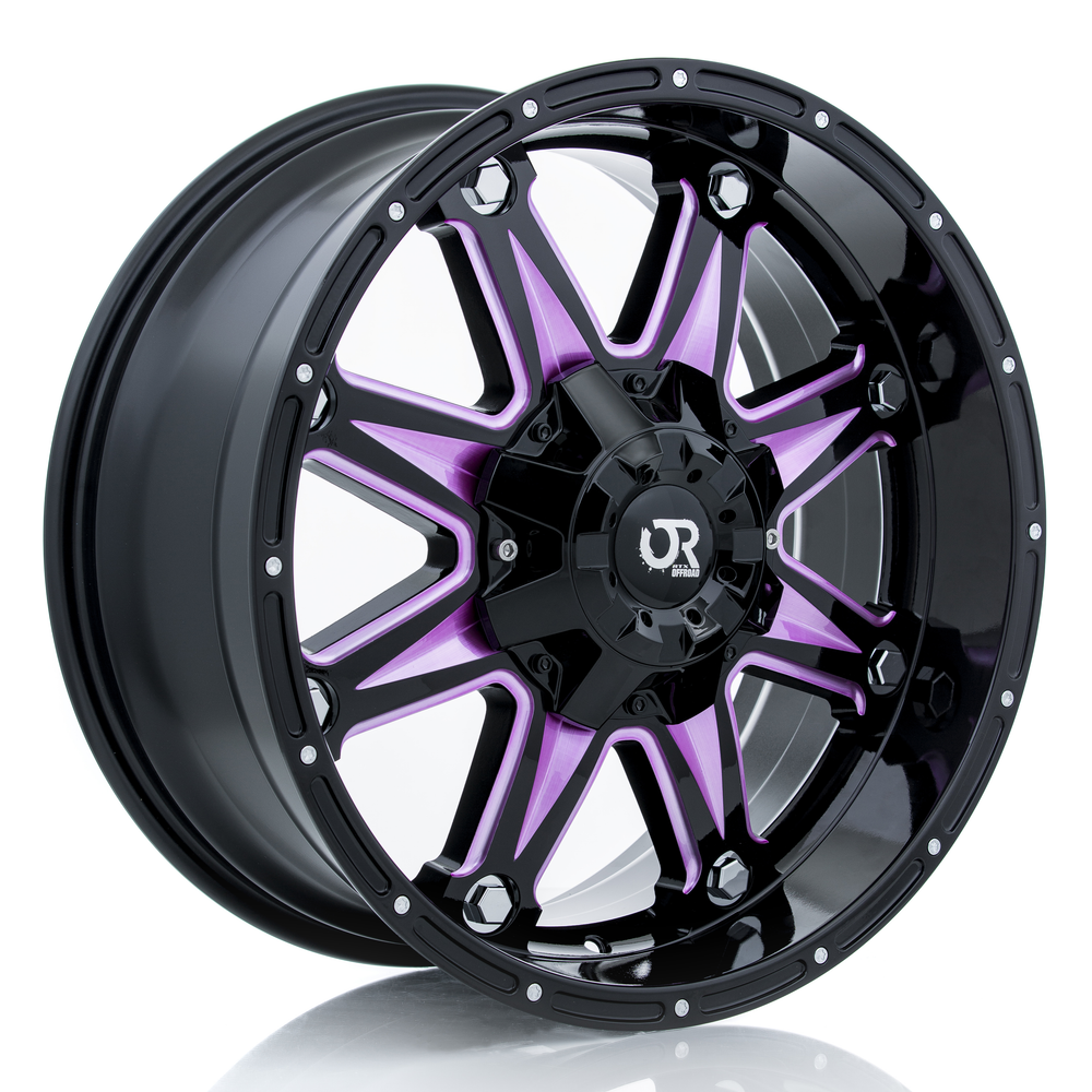 RTX Offroad 082166 - Spine 20x9 5x114.3/127 ET0 CB71.5 Black with Milled Pink Spokes