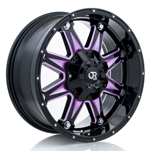 RTX Offroad 082446 - Spine 17x9 5x114.3/127 ET15 CB71.5 Black with Milled Pink Spokes