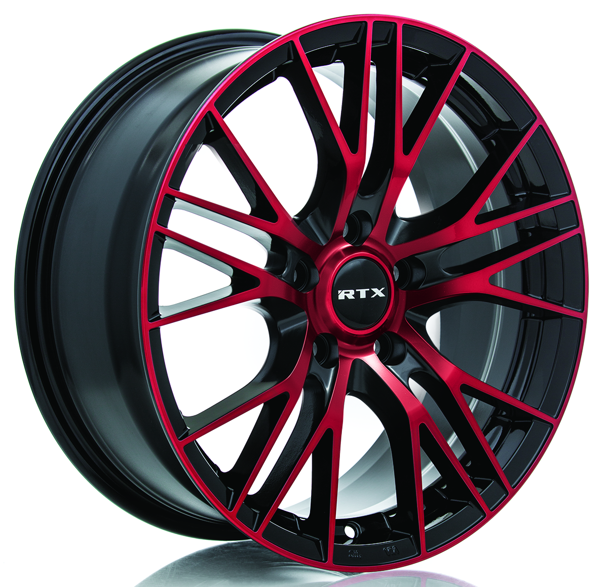 VERTEX 18X8 5-108 38P C63.4 BLACK-MCH RED