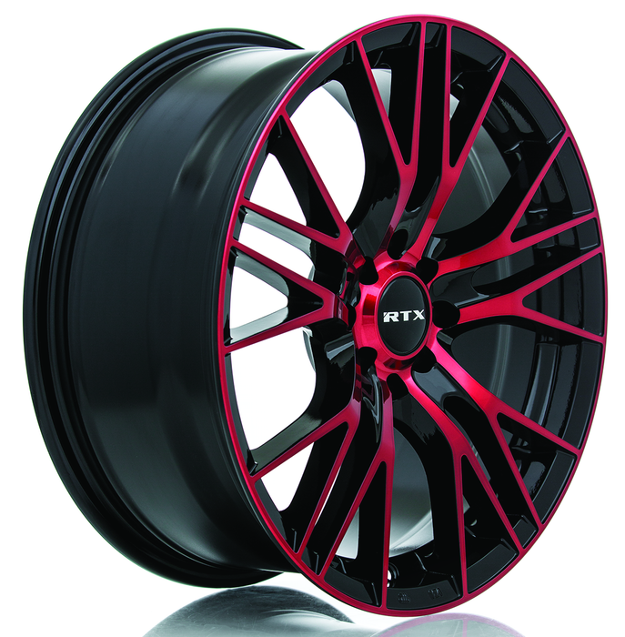 RTX 082311 - Vertex 16x7 5x100 ET35 CB54.1 Black Machined Red
