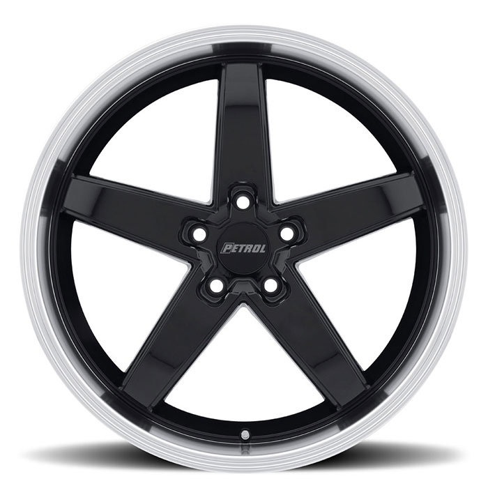 PETROL P1B 20X8.5 5-108 40P C72.1 GLOSS BLACK W/MACHINE CUT LIP