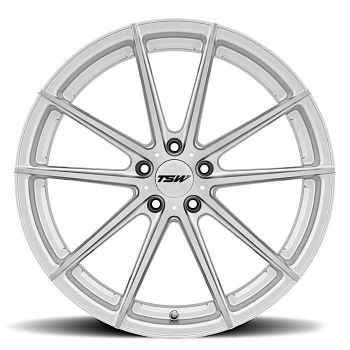 TSW 1895BAT395120S76 - Bathurst 18x9.5 5x120 ET39 CB76.1 Silver with Mirror Cut Face