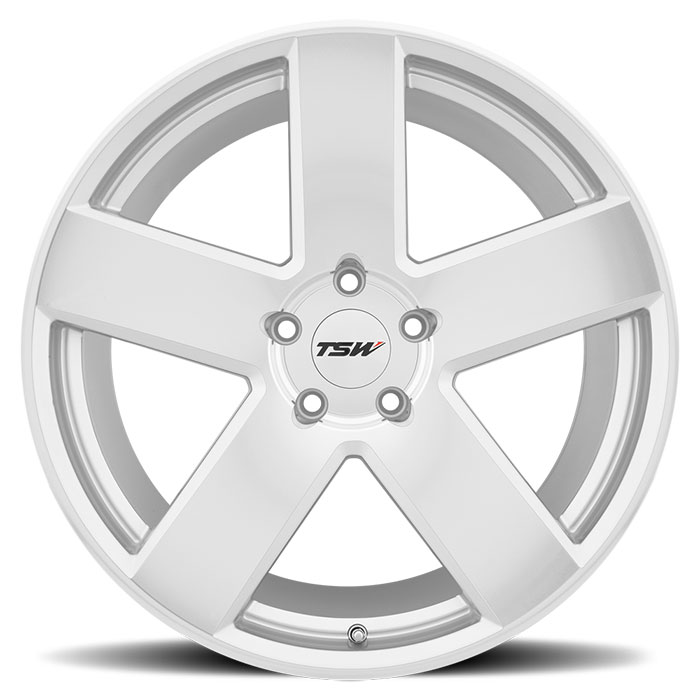 TSW 2005BRS445112S66 - Bristol 20x10.5 5x112 ET44 CB66.6 Silver with Mirror Cut Face