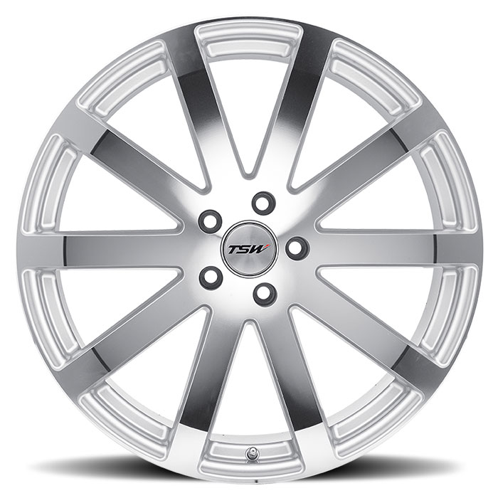 TSW 2010BRK355120S76 - Brooklands 20x10 5x120 ET35 CB76.1 Silver with Mirror Cut Face