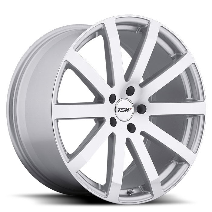 TSW 1880BRK205120S76 - Brooklands 18x8 5x120 ET20 CB76.1 Silver with Mirror Cut Face